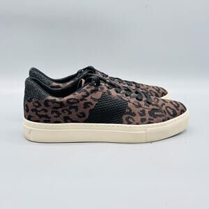 GREATS Shoes Womens‎ 7 Brown Knit Animal Print Brooklyn Low Top Sneakers Comfort